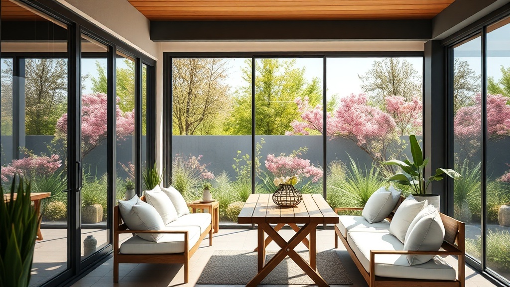 Ekom Cam Balkon ile Bahçe Mobilyası Uyumu