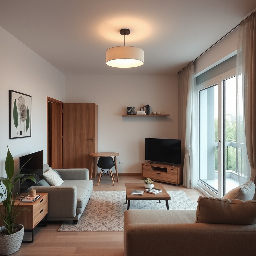Bir apartman dairesinin şık bir balkonunda
